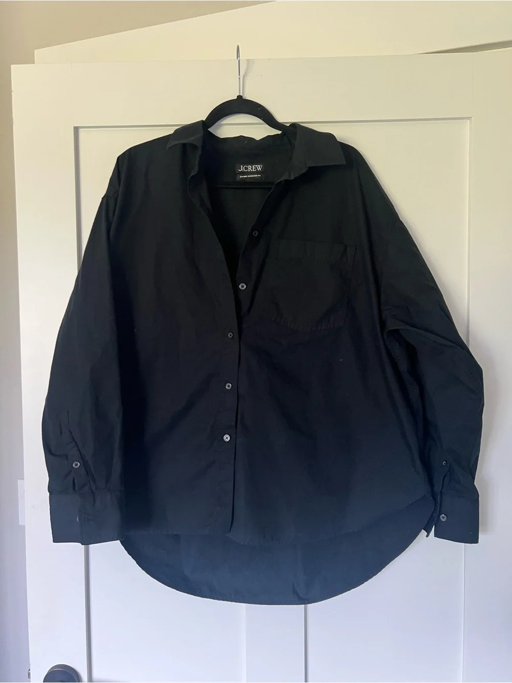 Women’s J Crew Etienne Oversized Fit Black Button Up